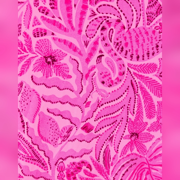 Lily Pulitzer Pajama Knit Long Sleeve Button-Up pink PJ Top L sold out online - Picture 3 of 6